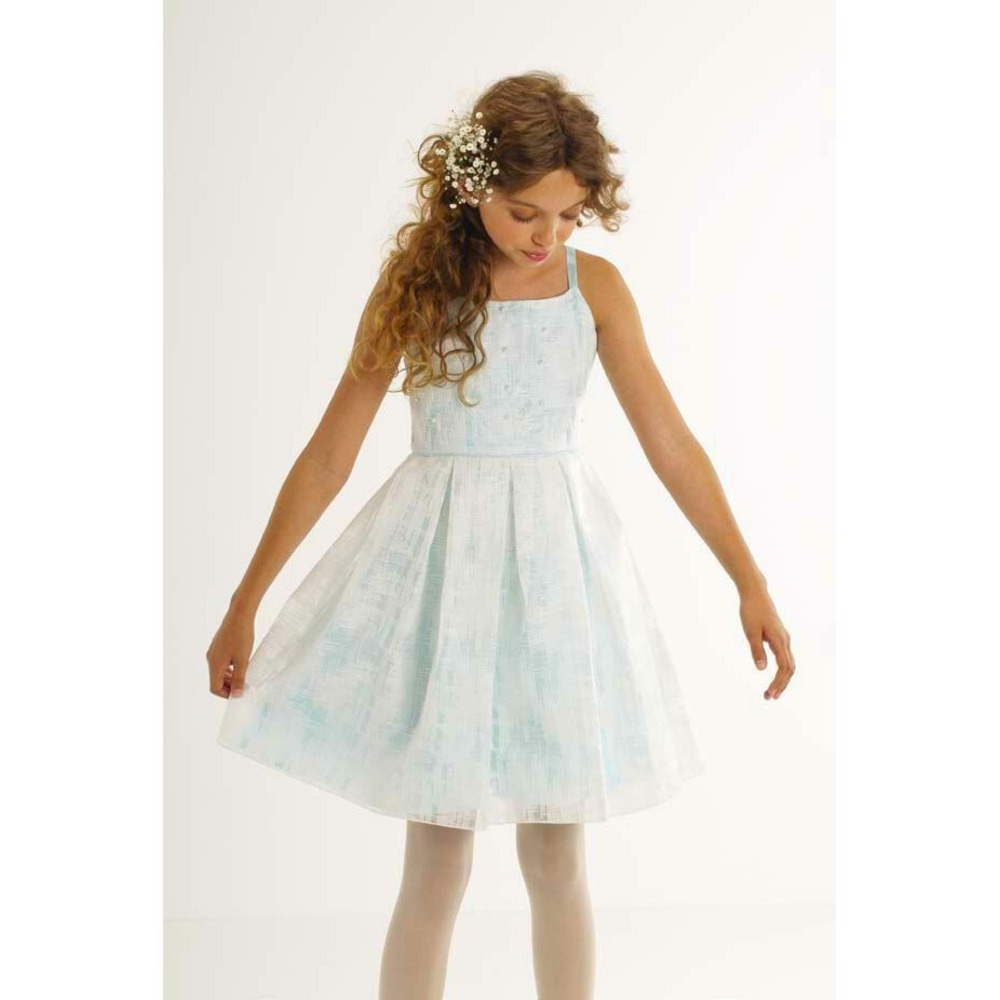 NEW Biscotti "Tea Party" Aqua/ Ivory Pearls Girls Easter Party Spring Dress 7 6x